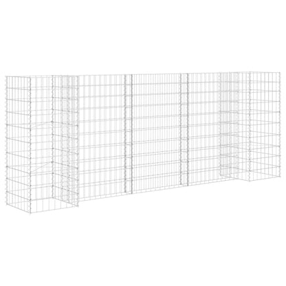 Gabbione Fioriera ad "H" in Filo di Acciaio 260x40x100 cm
