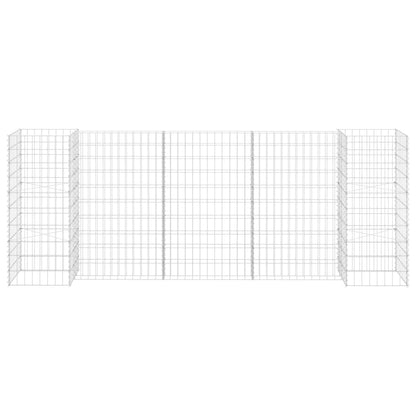 Gabbione Fioriera ad "H" in Filo di Acciaio 260x40x100 cm