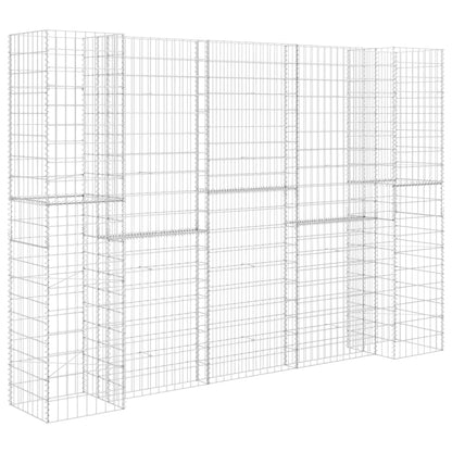 Gabbione Fioriera ad "H" in Filo di Acciaio 260x40x180 cm - homemem39