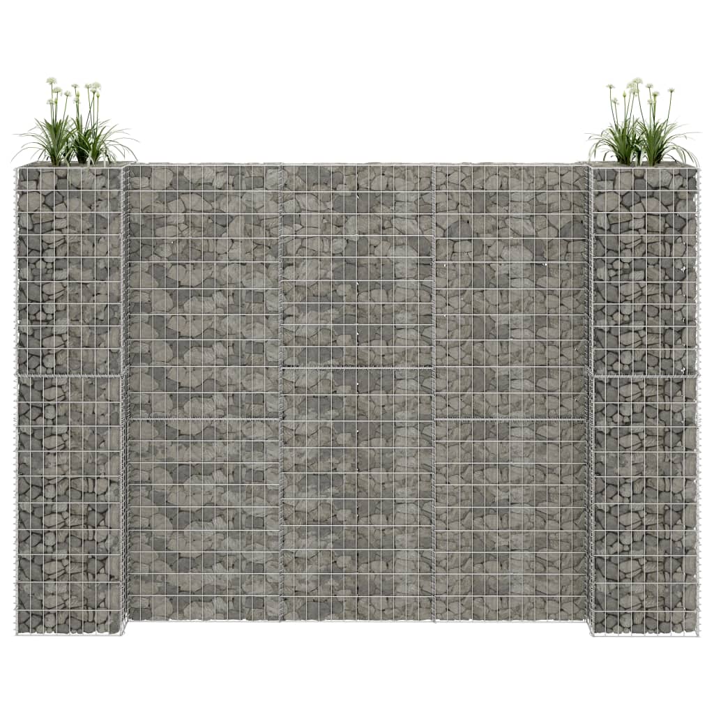 Gabbione Fioriera ad "H" in Filo di Acciaio 260x40x180 cm - homemem39