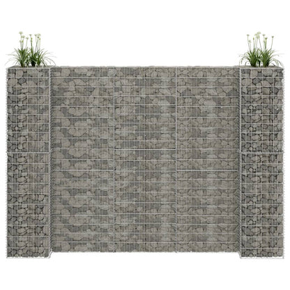 Gabbione Fioriera ad "H" in Filo di Acciaio 260x40x180 cm - homemem39