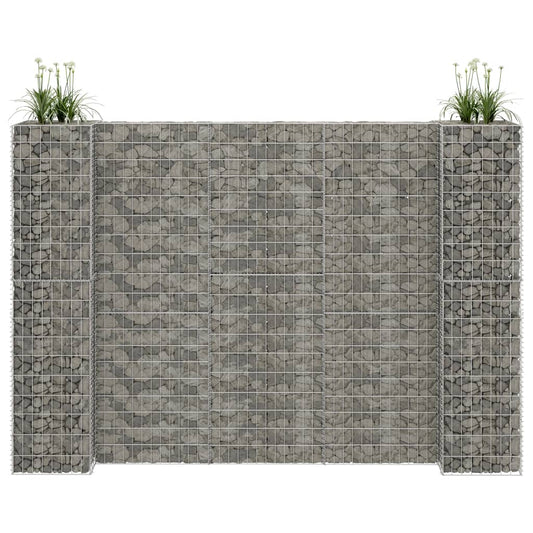 Gabbione Fioriera ad "H" in Filo di Acciaio 260x40x180 cm - homemem39