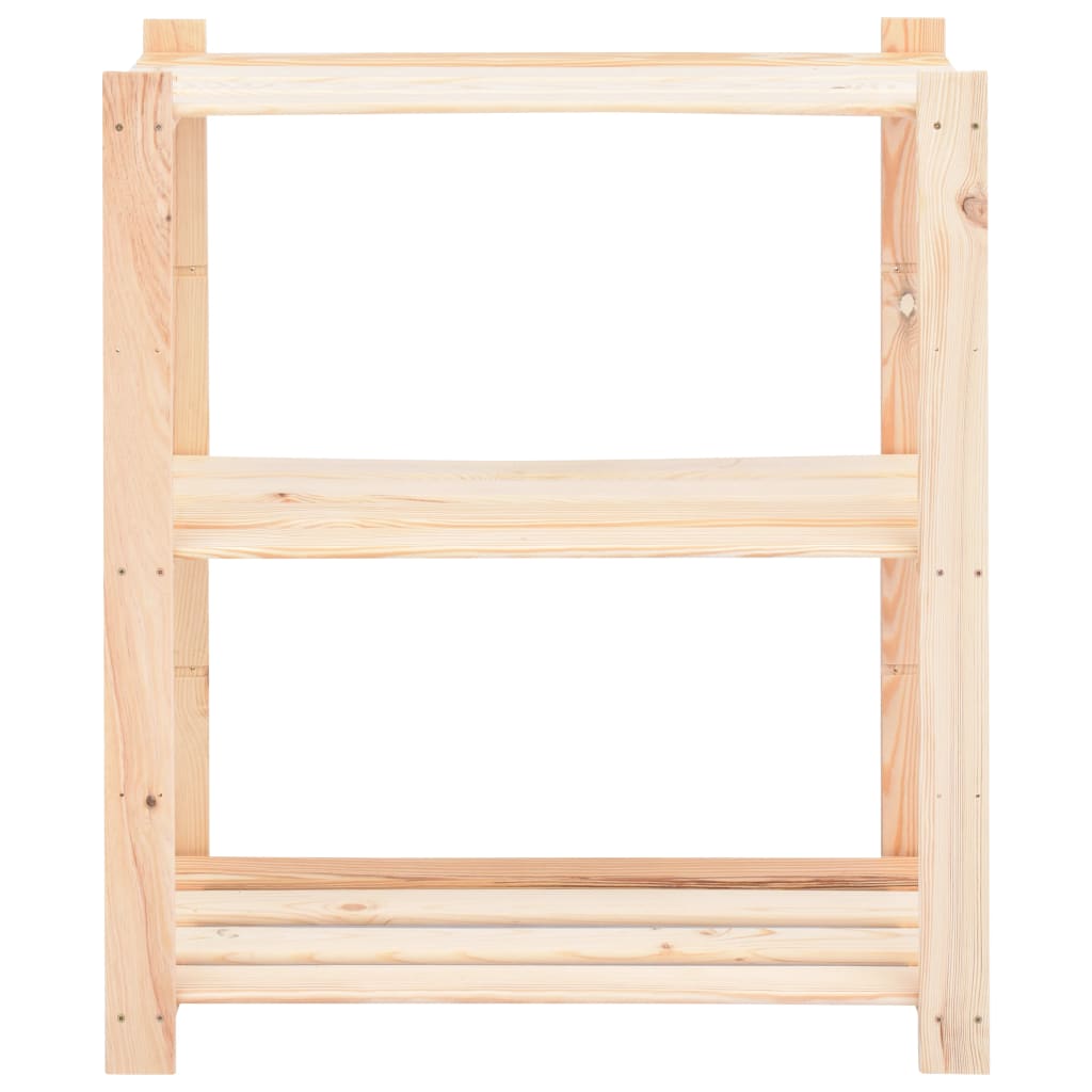 Scaffale a 3 Livelli 80x38x90 cm in Massello di Pino 150 kg - homemem39
