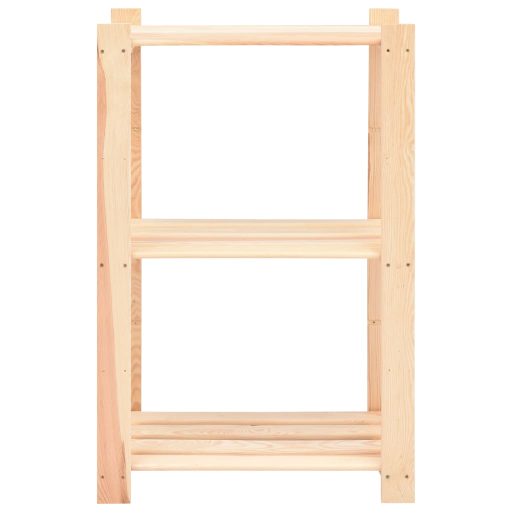 Scaffale a 3 Livelli 60x38x90 cm in Massello di Pino 150 kg | homemem39
