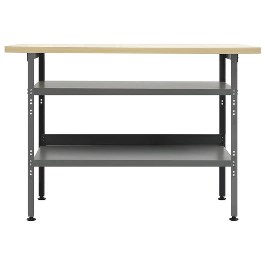 Banco da Lavoro Grigio 120x60x85 cm in Acciaio - homemem39