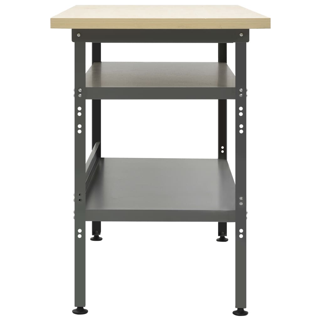 Banco da Lavoro Grigio 120x60x85 cm in Acciaio - homemem39