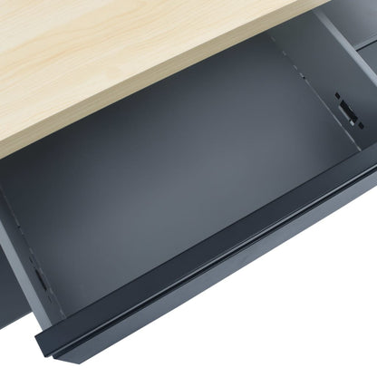 Banco da Lavoro Nero 120x60x85 cm in Acciaio - homemem39