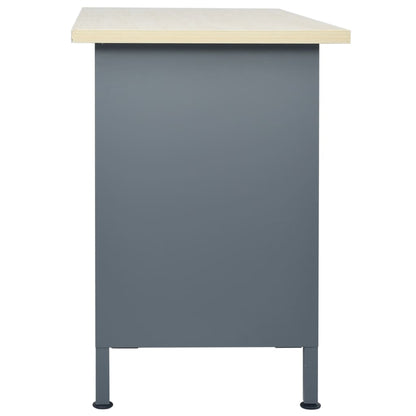 Banco da Lavoro Nero 120x60x85 cm in Acciaio - homemem39