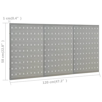 Pannelli per Utensili a Parete 3 pz 40x58 cm Acciaio | homemem39