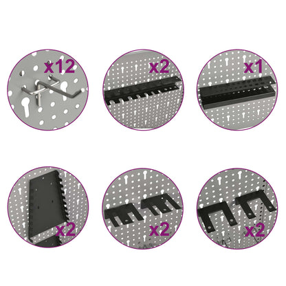 Pannelli per Utensili a Parete 4 pz 40x58 cm Acciaio | homemem39