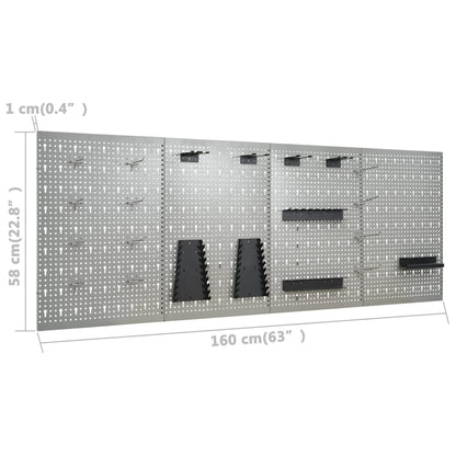Pannelli per Utensili a Parete 4 pz 40x58 cm Acciaio | homemem39