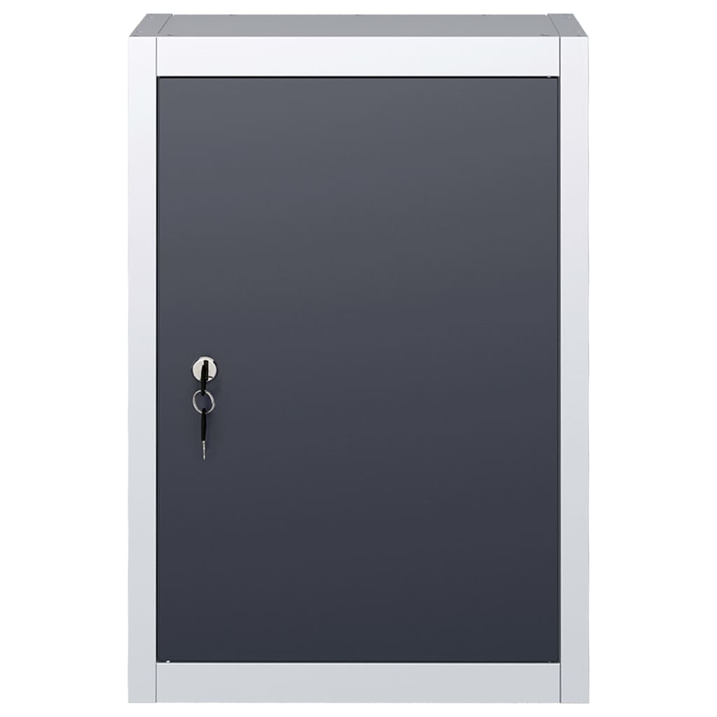 Armadio a Parete Stile Industriale in Metallo Grigio Nero | homemem39