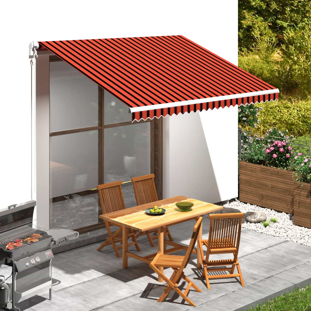 Tenda da Sole in Tela Arancione e Marrone 350x250 cm