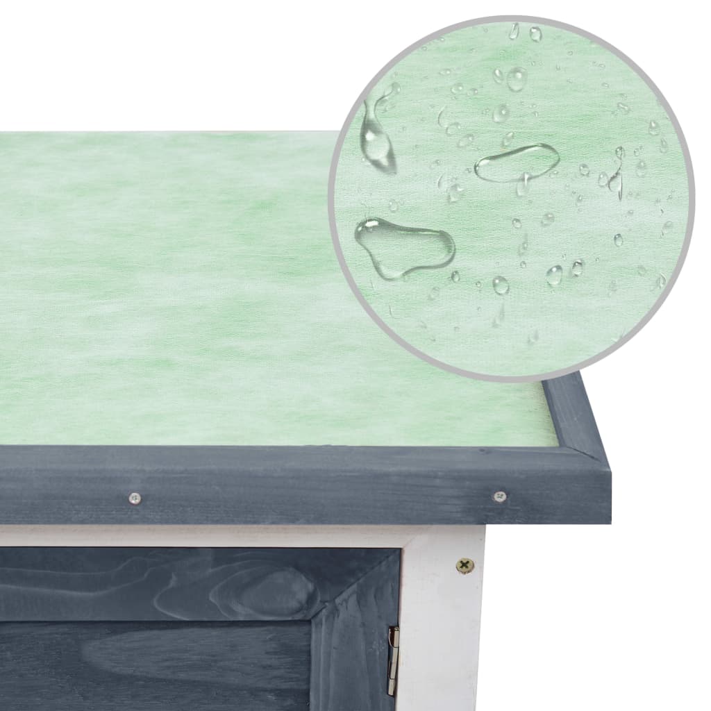 Conigliera per Esterni con Piano Singolo Grigia in Legno - homemem39