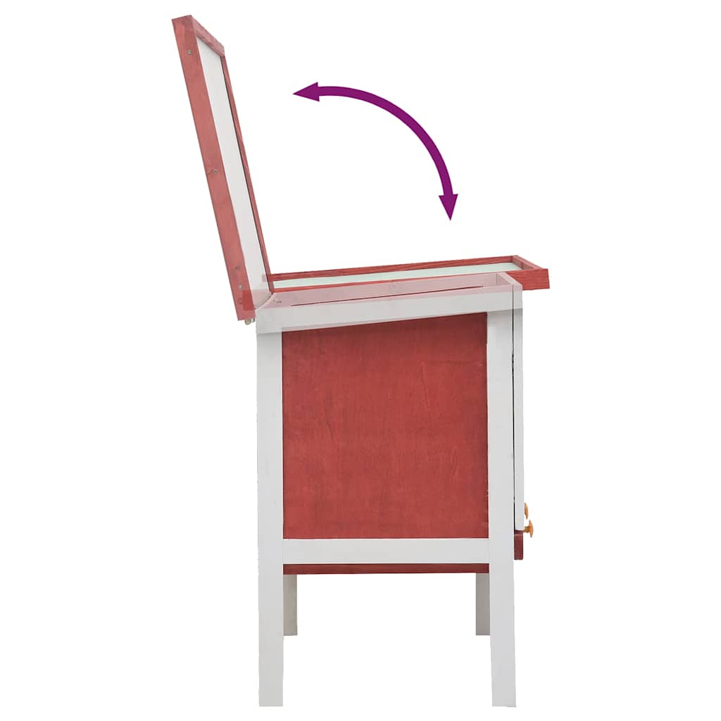 Conigliera per Esterni con Piano Singolo Rossa in Legno - homemem39