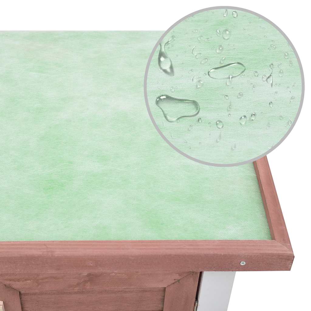 Conigliera per Esterni con 4 Porte Marrone in Legno - homemem39