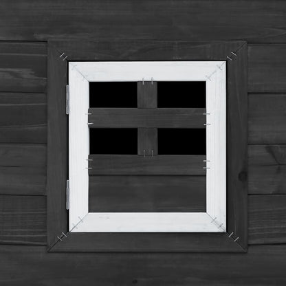 Pollaio all'Aperto con 1 Casetta di Cova Grigio in Legno - homemem39