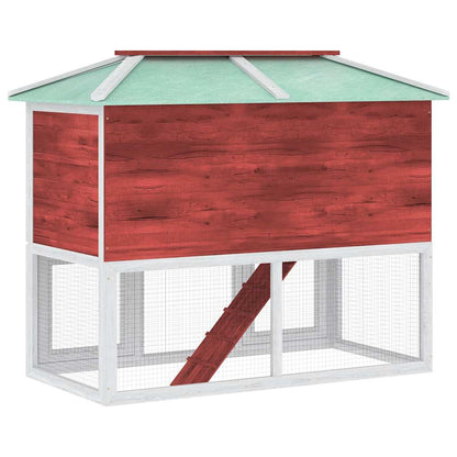 Conigliera a Due Piani Rossa in Legno