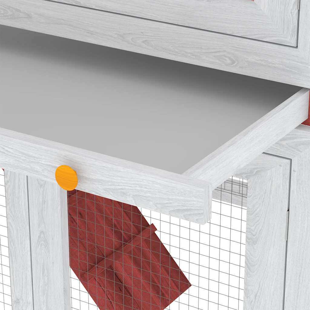 Conigliera a Due Piani Rossa in Legno