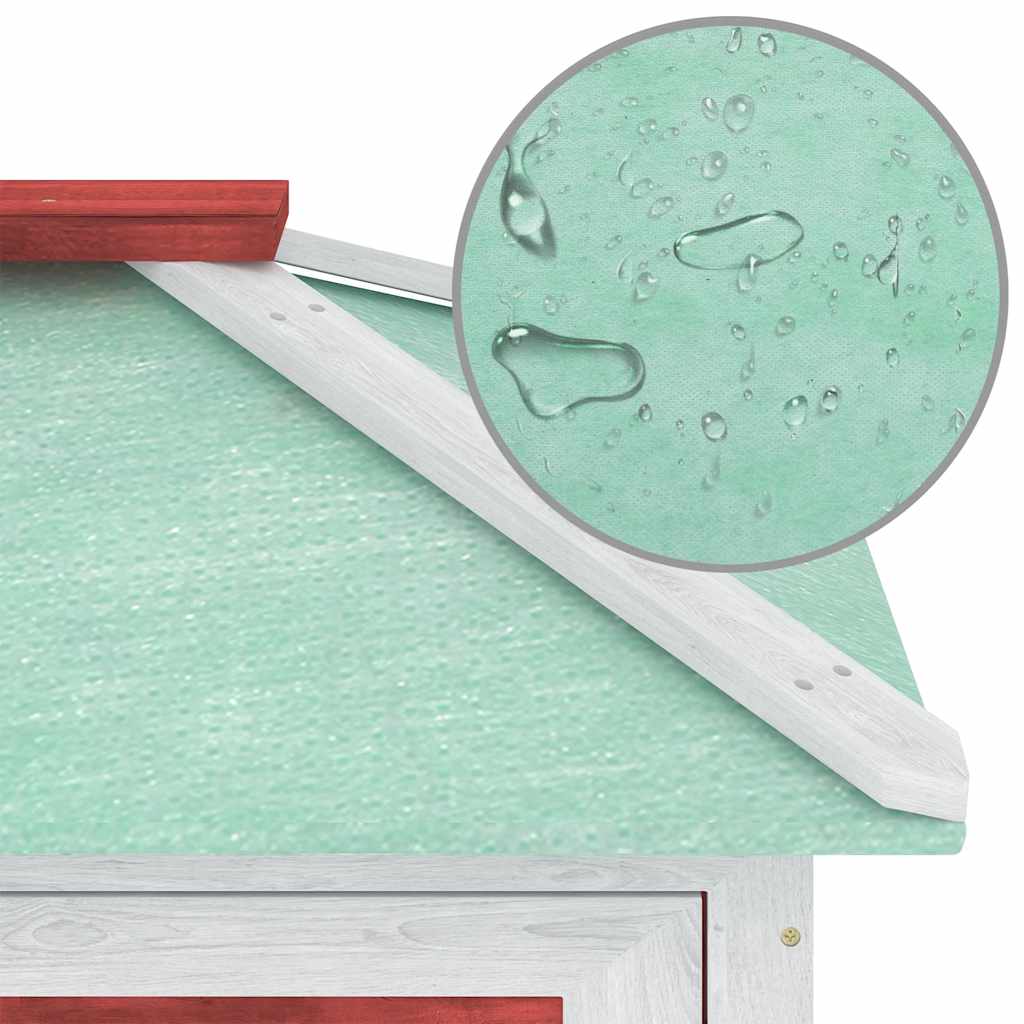 Conigliera a Due Piani Rossa in Legno