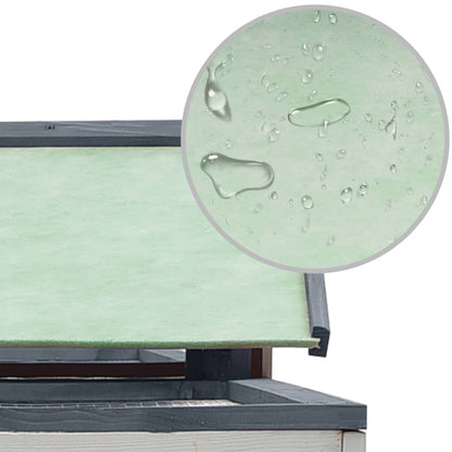 Conigliera Grigia 310x70x87cm in Legno Massello di Pino e Abete - homemem39