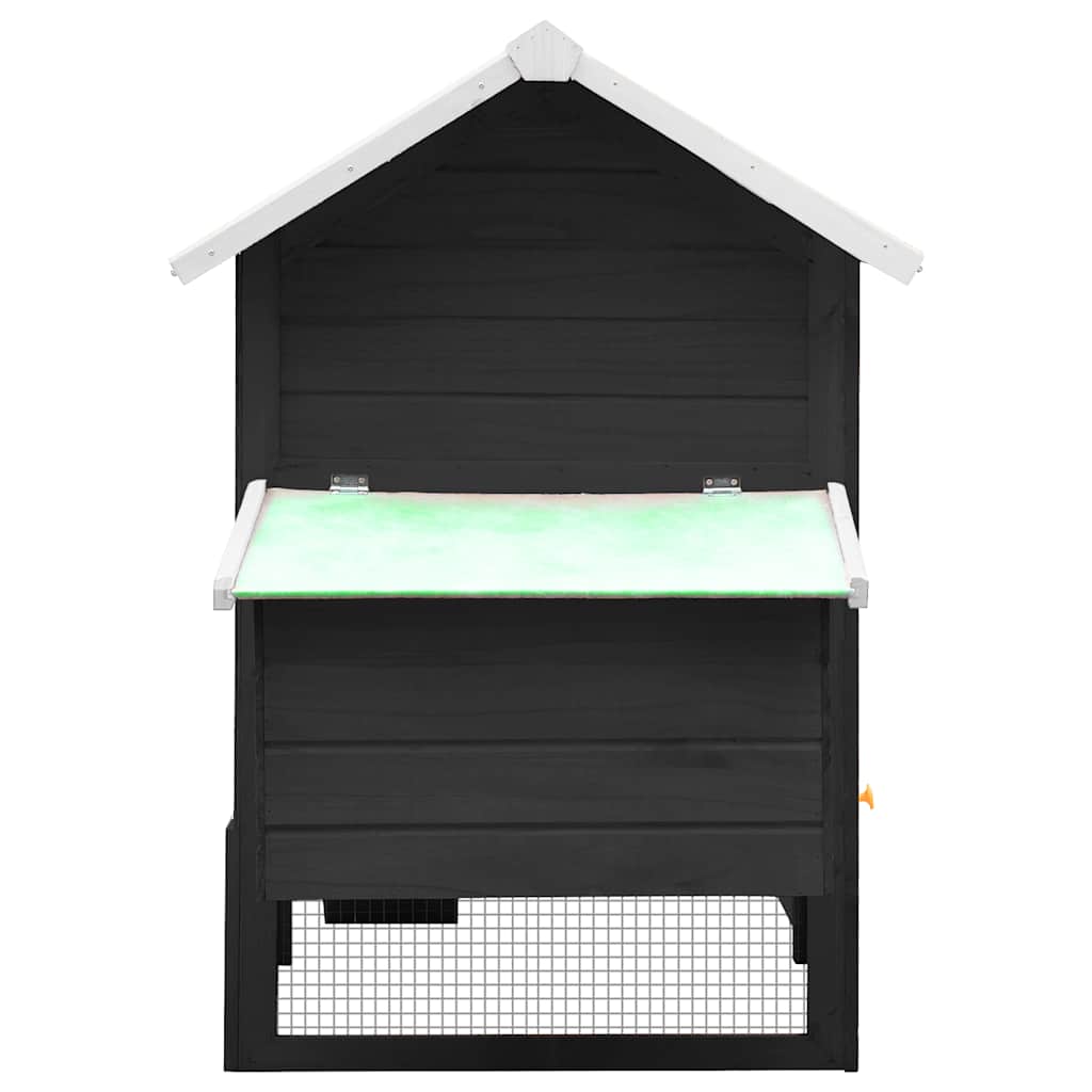 Pollaio Grigio 170x81x110 cm in Legno Massello di Pino e Abete - homemem39