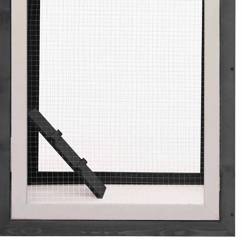 Pollaio Grigio 170x81x110 cm in Legno Massello di Pino e Abete - homemem39