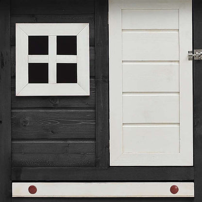 Pollaio Grigio 170x81x110 cm in Legno Massello di Pino e Abete - homemem39