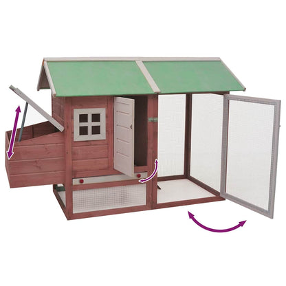 Pollaio Moca 170x81x110 cm in Legno Massello di Pino e Abete - homemem39