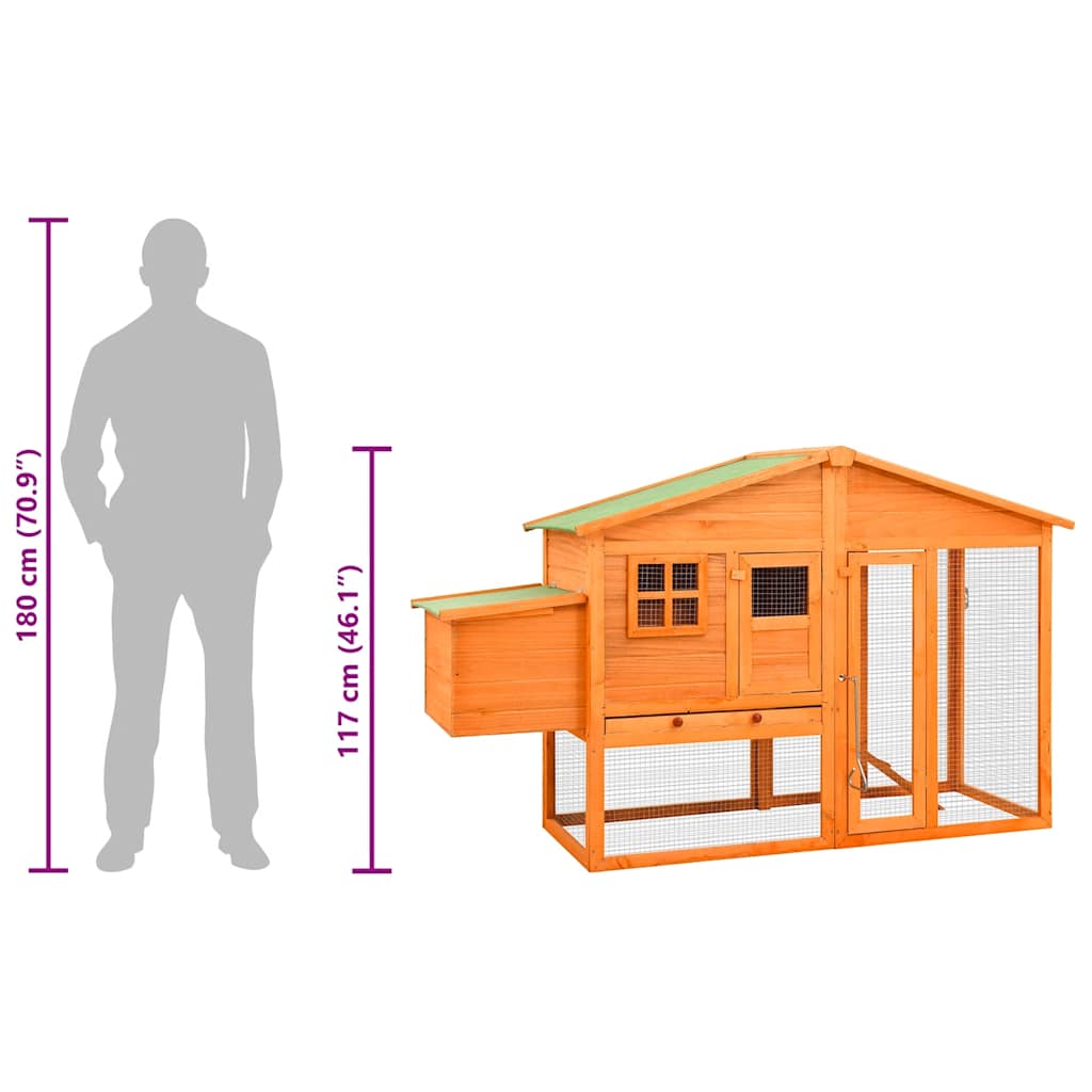 Pollaio con Casetta di Nidificazione in Legno Massello di Abete - homemem39