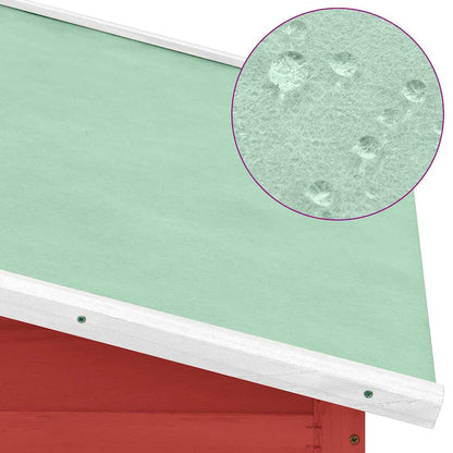 Pollaio con Casetta Nidificazione Rosso e Bianco in Legno Abete - homemem39