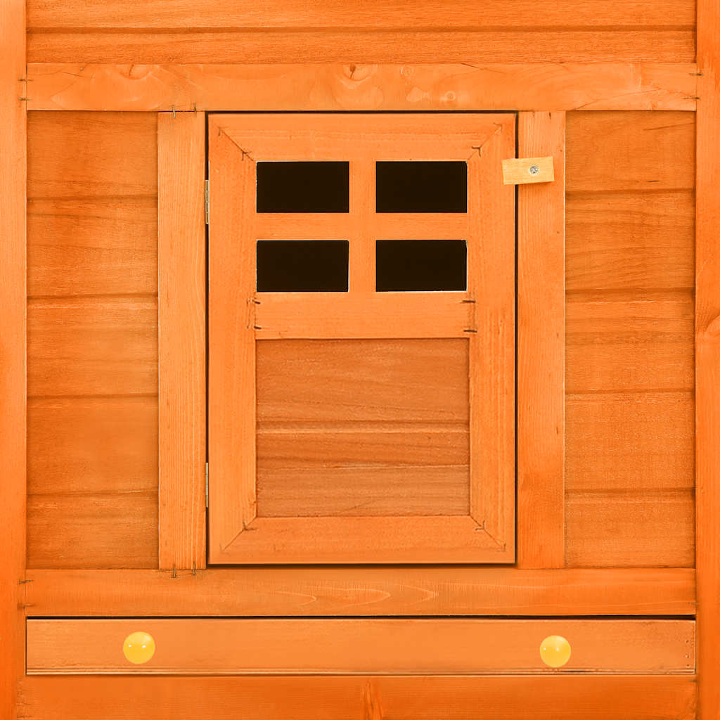 Conigliera per Esterni Marrone in Legno Massello Abete - homemem39