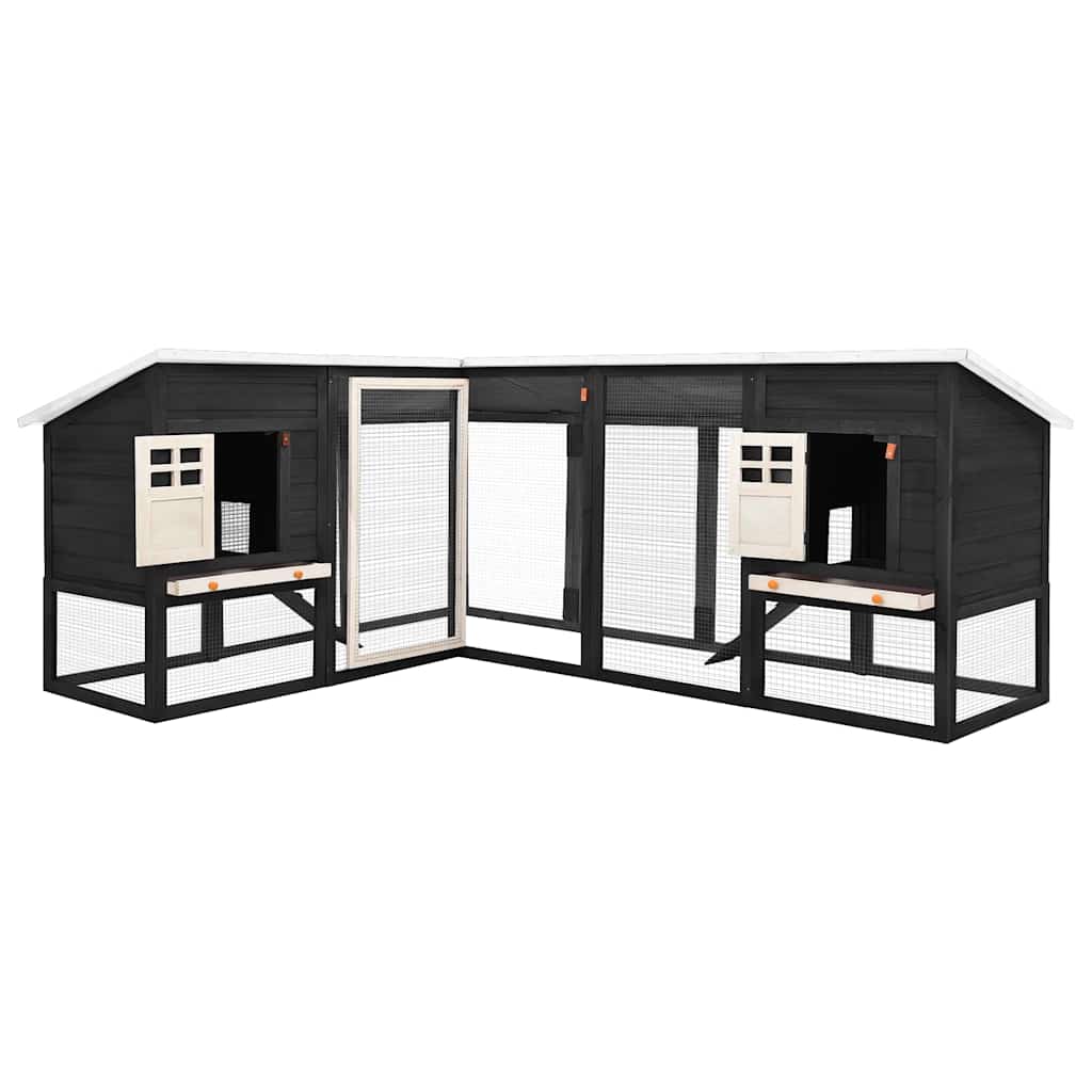 Conigliera per Esterni Grigia e Bianca in Legno di Abete - homemem39