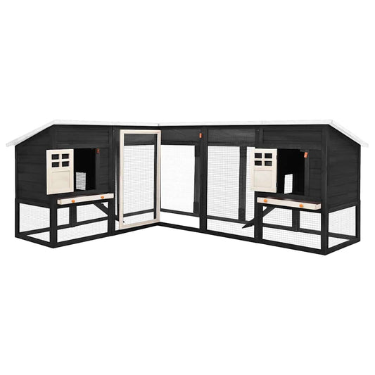 Conigliera per Esterni Grigia e Bianca in Legno di Abete - homemem39