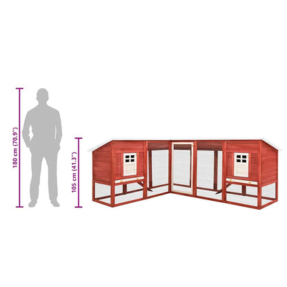 Conigliera per Esterni Grande Rossa e Bianca in Legno di Abete - homemem39
