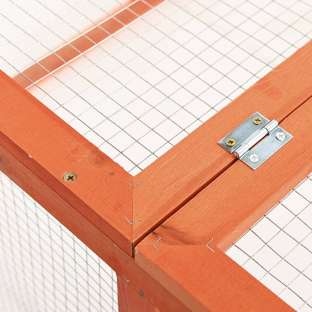 Conigliera 124x120x60 cm in Legno Massello di Abete - homemem39