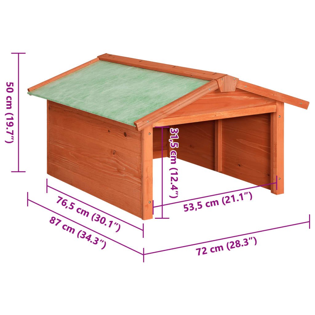 Casetta per Tosaerba Robotizzato 72x87x50 cm Massello di Abete - homemem39
