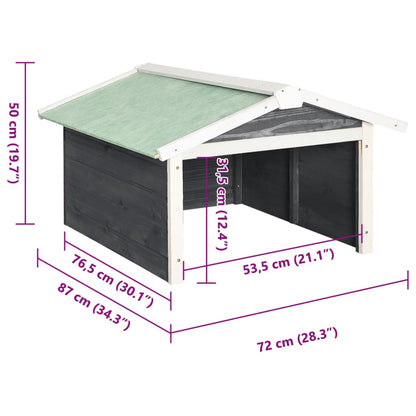 Casetta per Tosaerba Robotizzato 72x87x50cm Grigia Bianca Abete - homemem39