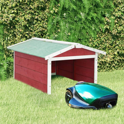 Casetta per Tosaerba Robotizzato 72x87x50 cm Rossa Bianca Abete | homemem39