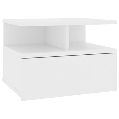 Comodino Pensile Bianco 40x31x27 cm in Legno Multistrato - homemem39
