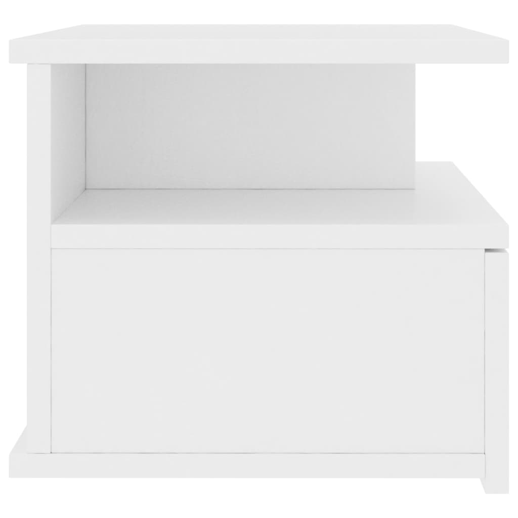 Comodino Pensile Bianco 40x31x27 cm in Legno Multistrato - homemem39