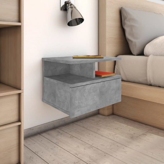 Comodini Pensili 2pz Grigio Cemento 40x31x27cm in Multistrato - homemem39