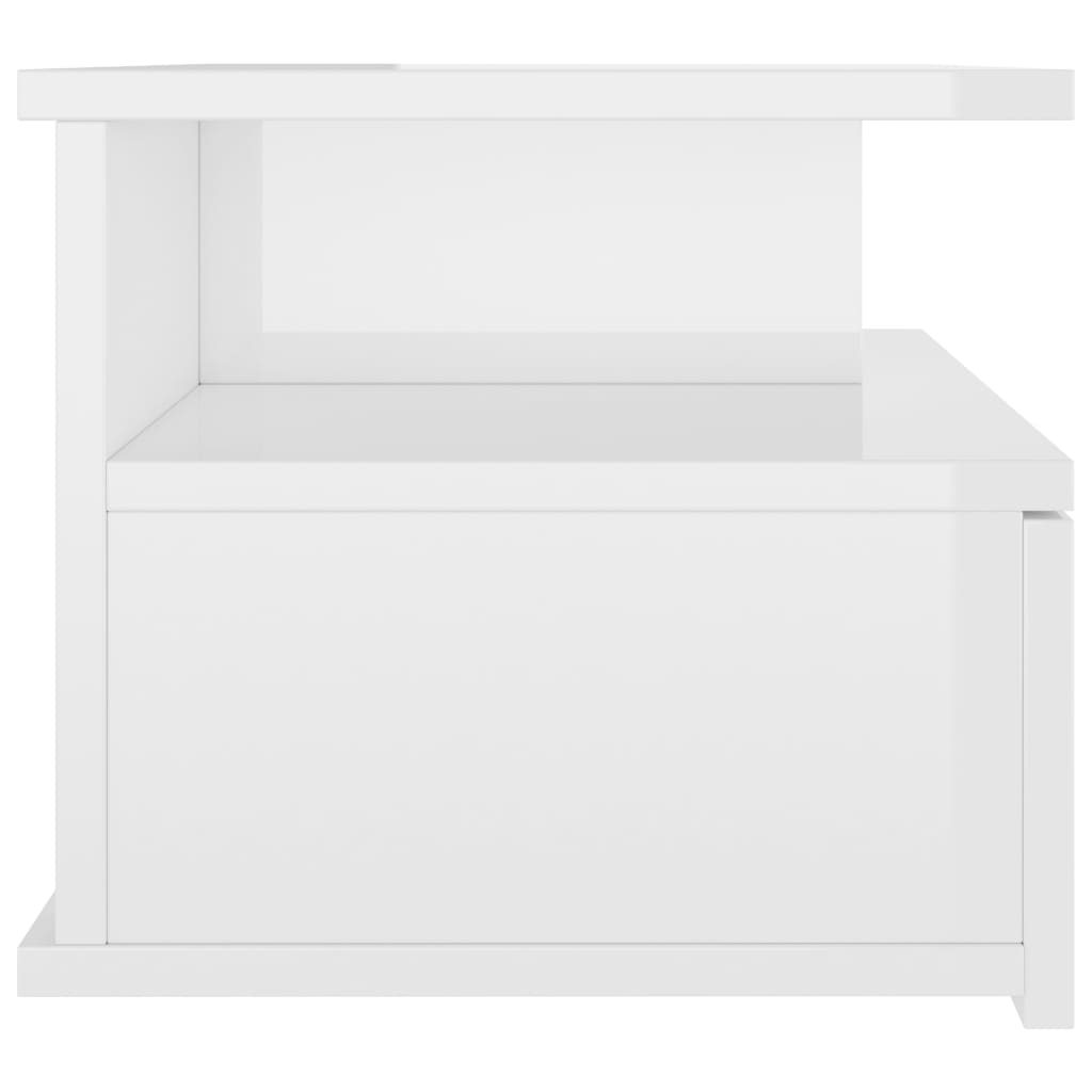 Comodini Pensili 2pz Bianco Lucido 40x31x27cm Legno Multistrato - homemem39