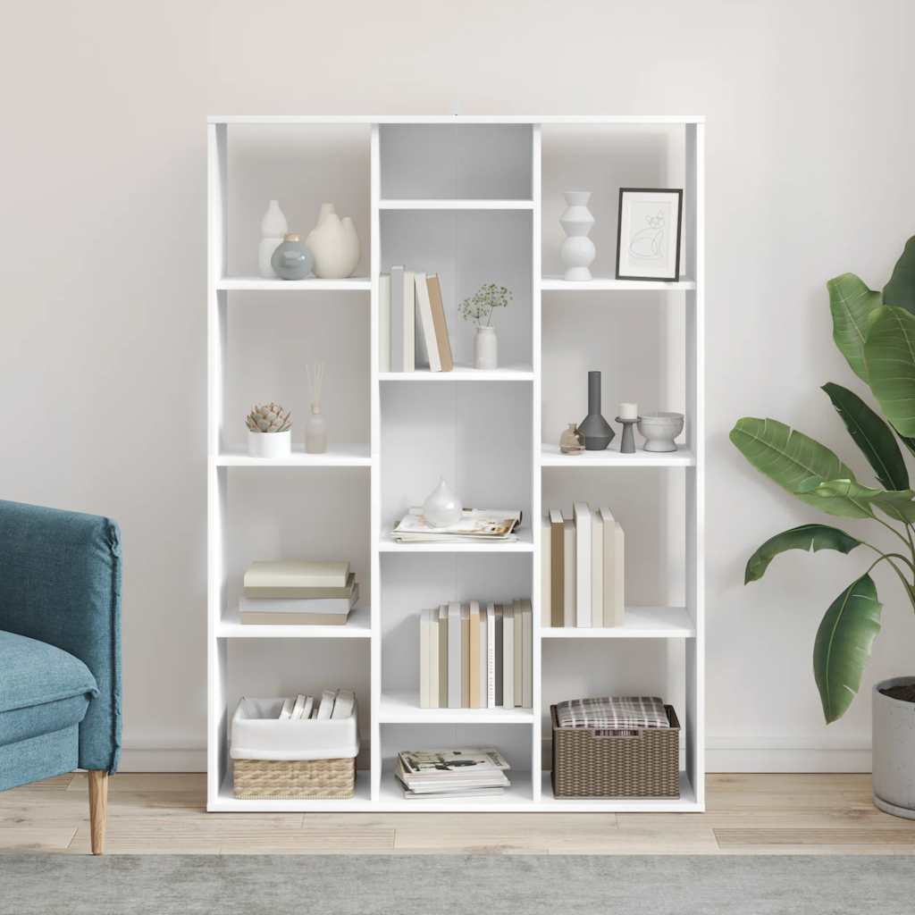 Libreria/Divisorio Bianco 100x24x140 cm in Legno Multistrato