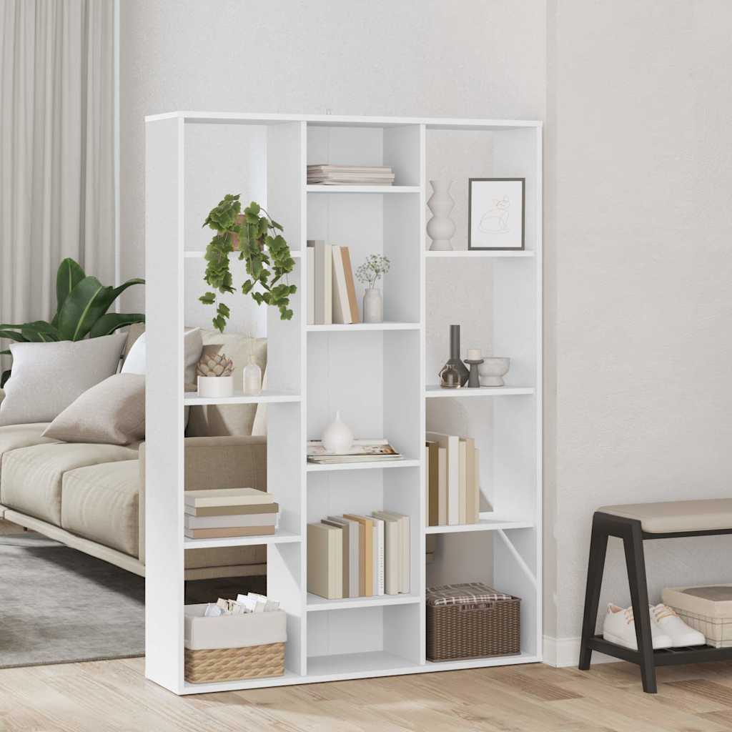 Libreria/Divisorio Bianco 100x24x140 cm in Legno Multistrato