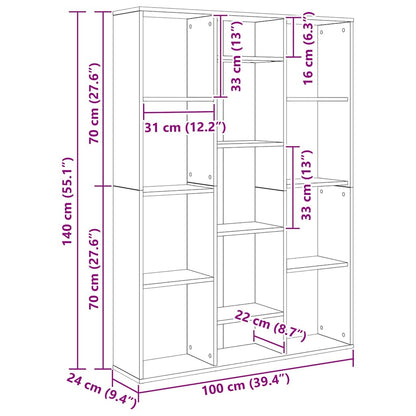 Libreria/Divisorio Rovere Sonoma 100x24x140cm Legno Multistrato
