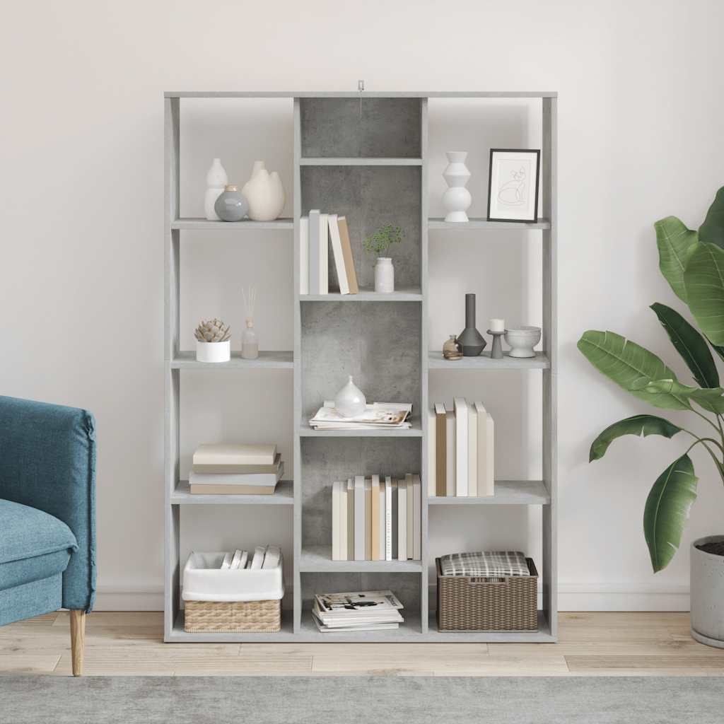 Libreria/Divisorio Grigio Cemento 100x24x140 cm in Multistrato