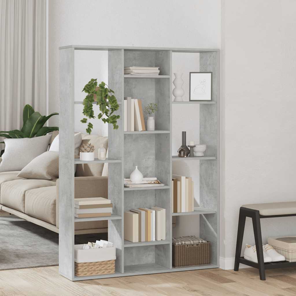 Libreria/Divisorio Grigio Cemento 100x24x140 cm in Multistrato