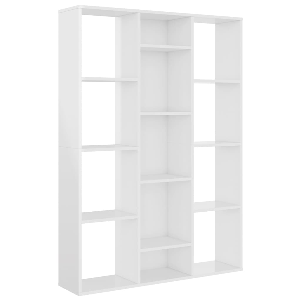 Libreria/Divisorio Bianco Lucido 100x24x140 cm in Multistrato - homemem39