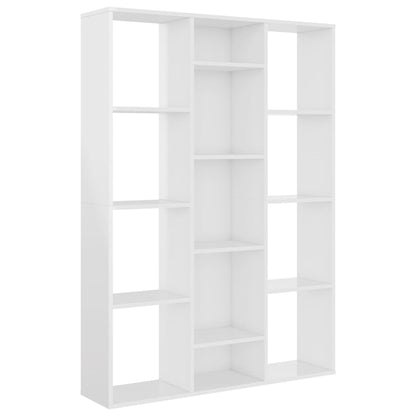 Libreria/Divisorio Bianco Lucido 100x24x140 cm in Multistrato - homemem39